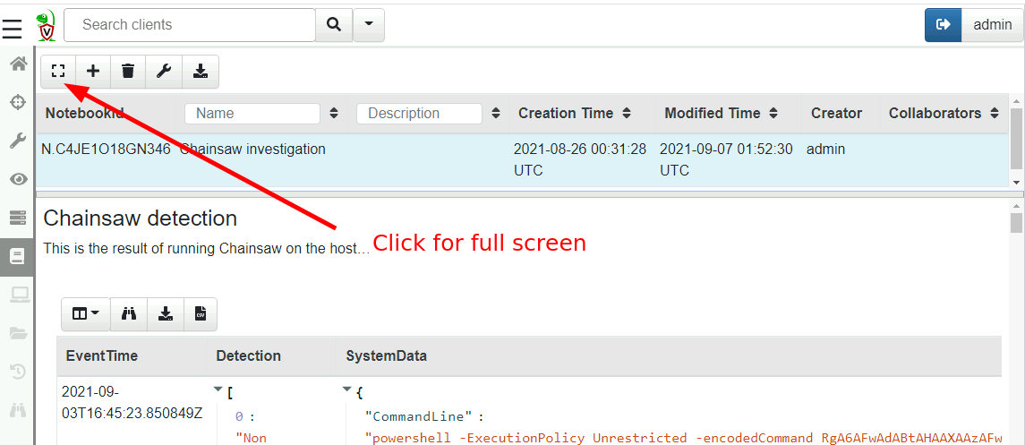 Switch to full screen notebook
