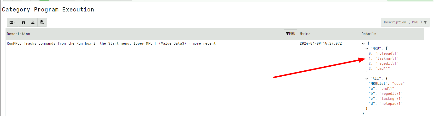 Calculating the MRU order