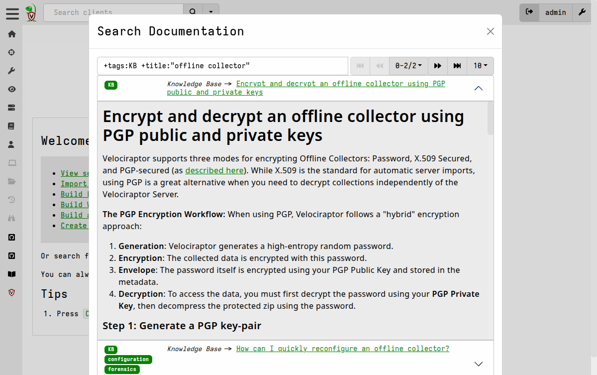 Local documentation search and preview