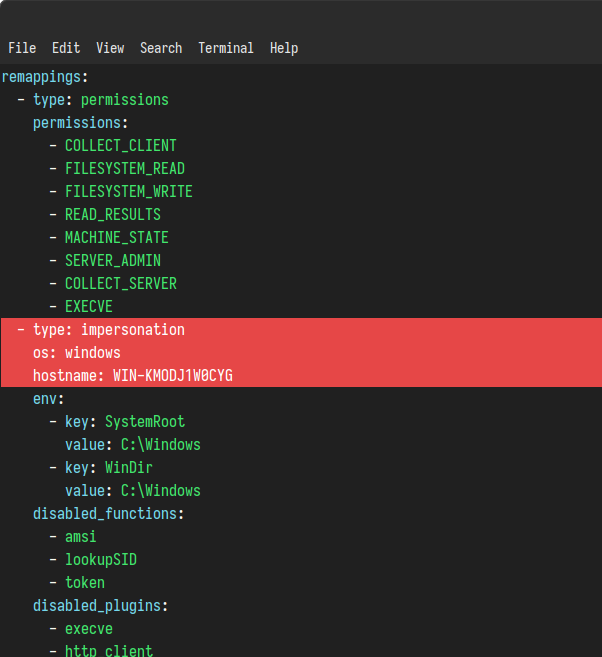 Viewing the remapping file