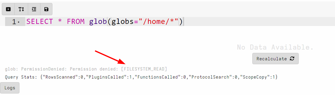 Permission denied error in the notebook