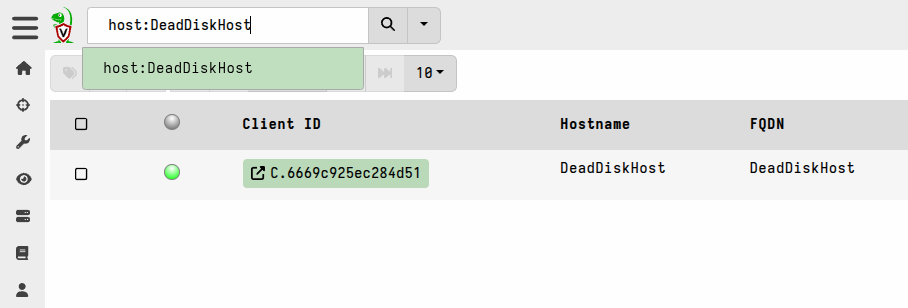 Search for the new virtual client