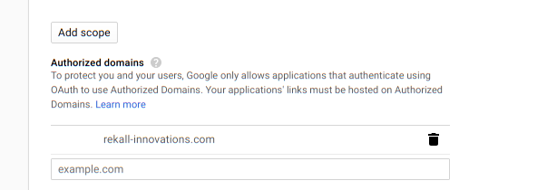 Authorizing domains