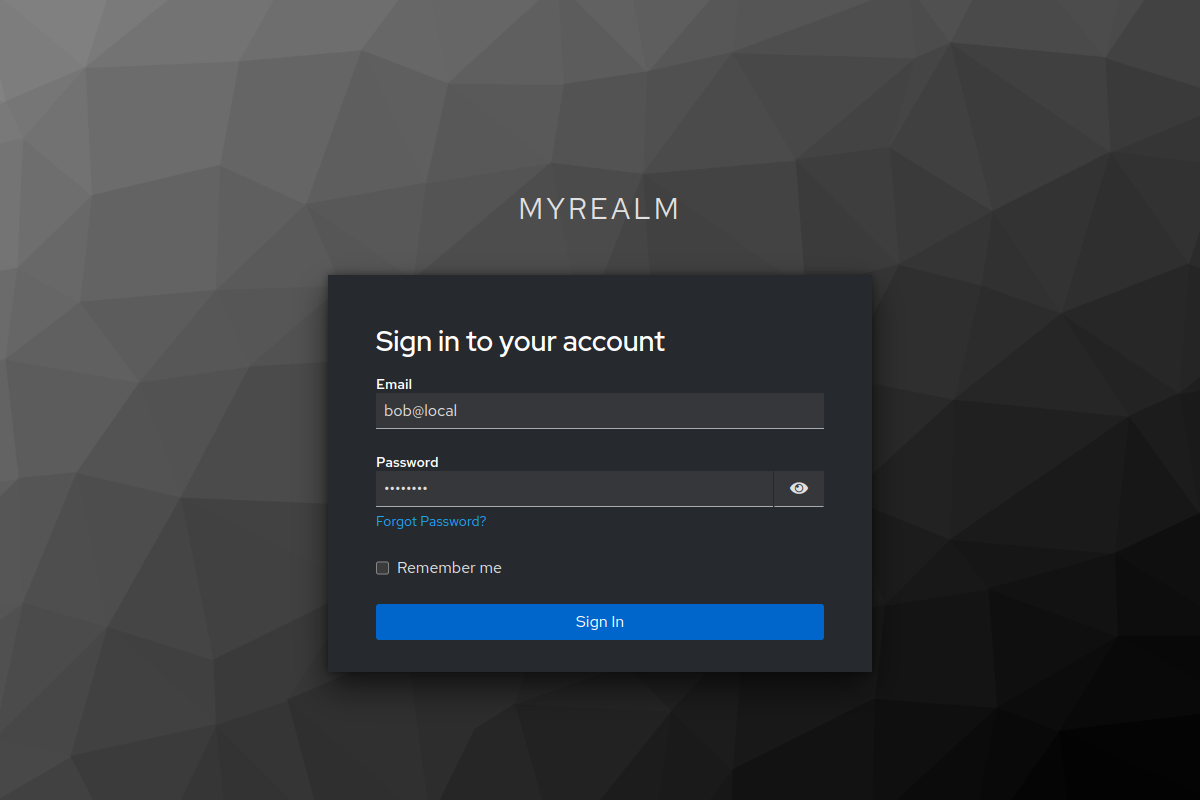 Login page